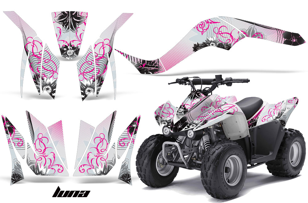 ATV Graphics Kit Quad Decal Wrap For Kawasaki KFX50 KFX90 2007-2017 LUNA PINK-atv motorcycle utv parts accessories gear helmets jackets gloves pantsAll Terrain Depot