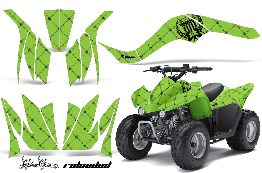 ATV Graphics Kit Quad Decal Wrap For Kawasaki KFX50 KFX90 2007-2017 RELOADED BLACK GREEN-atv motorcycle utv parts accessories gear helmets jackets gloves pantsAll Terrain Depot