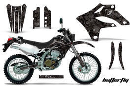 Dirt Bike Graphics Kit MX Decal Wrap For Kawasaki KLX250S 2004-2007 BUTTERFLIES BLACK-atv motorcycle utv parts accessories gear helmets jackets gloves pantsAll Terrain Depot