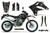 Dirt Bike Graphics Kit MX Decal Wrap For Kawasaki KLX250S 2004-2007 BUTTERFLIES BLACK