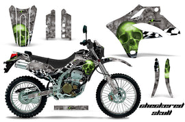 Graphics Kit MX Decal Wrap + # Plates For Kawasaki KLX250S 2004-2007 CHECKERED GREEN SILVER-atv motorcycle utv parts accessories gear helmets jackets gloves pantsAll Terrain Depot