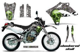 Dirt Bike Graphics Kit MX Decal Wrap For Kawasaki KLX250S 2004-2007 CHECKERED SILVER GREEN-atv motorcycle utv parts accessories gear helmets jackets gloves pantsAll Terrain Depot