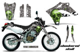 Dirt Bike Graphics Kit MX Decal Wrap For Kawasaki KLX250S 2004-2007 CHECKERED SILVER GREEN