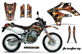 Dirt Bike Graphics Kit MX Decal Wrap For Kawasaki KLX250S 2004-2007 FIRESTORM BLACK-atv motorcycle utv parts accessories gear helmets jackets gloves pantsAll Terrain Depot