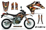 Dirt Bike Graphics Kit MX Decal Wrap For Kawasaki KLX250S 2004-2007 FIRESTORM BLACK