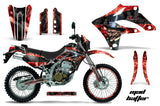 Graphics Kit MX Decal Wrap + # Plates For Kawasaki KLX250S 2004-2007 HATTER RED BLACK