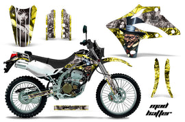 Dirt Bike Graphics Kit MX Decal Wrap For Kawasaki KLX250S 2004-2007 HATTER SILVER YELLOW-atv motorcycle utv parts accessories gear helmets jackets gloves pantsAll Terrain Depot