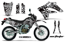Graphics Kit MX Decal Wrap + # Plates For Kawasaki KLX250S 2004-2007 NORTHSTAR SILVER-atv motorcycle utv parts accessories gear helmets jackets gloves pantsAll Terrain Depot