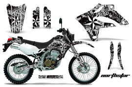 Dirt Bike Graphics Kit MX Decal Wrap For Kawasaki KLX250S 2004-2007 NORTHSTAR SILVER WHITE-atv motorcycle utv parts accessories gear helmets jackets gloves pantsAll Terrain Depot
