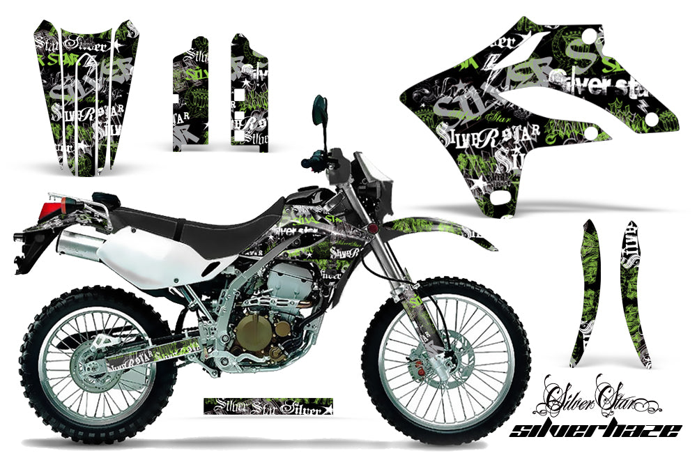Dirt Bike Graphics Kit MX Decal Wrap For Kawasaki KLX250S 2004-2007 SSSH GREEN BLACK-atv motorcycle utv parts accessories gear helmets jackets gloves pantsAll Terrain Depot