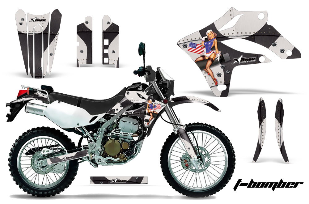 Dirt Bike Graphics Kit MX Decal Wrap For Kawasaki KLX250S 2004-2007 TBOMBER BLACK-atv motorcycle utv parts accessories gear helmets jackets gloves pantsAll Terrain Depot