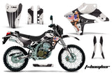 Graphics Kit MX Decal Wrap + # Plates For Kawasaki KLX250S 2004-2007 TBOMBER BLACK