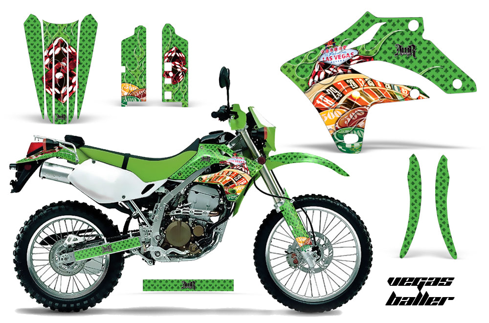Dirt Bike Graphics Kit MX Decal Wrap For Kawasaki KLX250S 2004-2007 VEGAS GREEN-atv motorcycle utv parts accessories gear helmets jackets gloves pantsAll Terrain Depot