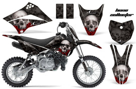 Dirt Bike Graphics Kit Decal Sticker Wrap For Kawasaki KLX110L 2010-2016 BONES BLACK-atv motorcycle utv parts accessories gear helmets jackets gloves pantsAll Terrain Depot