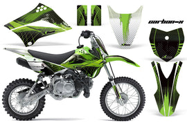 Dirt Bike Graphics Kit Decal Sticker Wrap For Kawasaki KLX110L 2010-2016 CARBONX GREEN-atv motorcycle utv parts accessories gear helmets jackets gloves pantsAll Terrain Depot