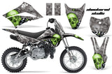Dirt Bike Graphics Kit Decal Sticker Wrap For Kawasaki KLX110L 2010-2016 CHECKERED GREEN
