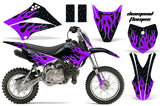 Dirt Bike Graphics Kit Decal Sticker Wrap For Kawasaki KLX110L 2010-2016 DIAMOND FLAMES GREEN PURPLE