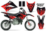 Dirt Bike Graphics Kit Decal Sticker Wrap For Kawasaki KLX110L 2010-2016 DIAMOND FLAMES GREEN RED