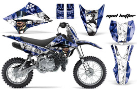 Dirt Bike Graphics Kit Decal Sticker Wrap For Kawasaki KLX110L 2010-2016 HATTER WHITE BLUE-atv motorcycle utv parts accessories gear helmets jackets gloves pantsAll Terrain Depot