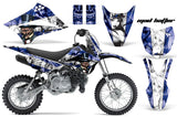 Dirt Bike Graphics Kit Decal Sticker Wrap For Kawasaki KLX110L 2010-2016 HATTER WHITE BLUE