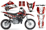 Dirt Bike Graphics Kit Decal Sticker Wrap For Kawasaki KLX110L 2010-2016 HATTER WHITE RED