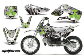 Decal Graphic Kit Wrap For Kawasaki KLX 110 2002-2009 KX 65 2002-2018 MELTDOWN GREEN WHITE-atv motorcycle utv parts accessories gear helmets jackets gloves pantsAll Terrain Depot