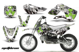 Decal Graphic Kit Wrap For Kawasaki KLX 110 2002-2009 KX 65 2002-2018 MELTDOWN GREEN WHITE