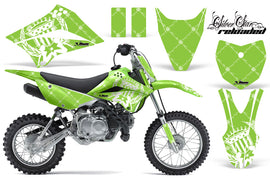 Dirt Bike Graphics Kit Decal Sticker Wrap For Kawasaki KLX110L 2010-2016 RELOADED WHITE GREEN-atv motorcycle utv parts accessories gear helmets jackets gloves pantsAll Terrain Depot