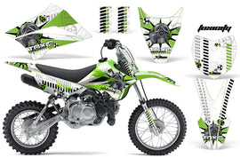 Dirt Bike Graphics Kit Decal Sticker Wrap For Kawasaki KLX110L 2010-2016 TOXIC GREEN WHITE-atv motorcycle utv parts accessories gear helmets jackets gloves pantsAll Terrain Depot