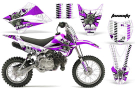 Dirt Bike Graphics Kit Decal Sticker Wrap For Kawasaki KLX110L 2010-2016 TOXIC PURPLE BLACK-atv motorcycle utv parts accessories gear helmets jackets gloves pantsAll Terrain Depot