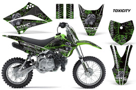 Dirt Bike Graphics Kit Decal Sticker Wrap For Kawasaki KLX110L 2010-2016 TOXIC BLACK GREEN-atv motorcycle utv parts accessories gear helmets jackets gloves pantsAll Terrain Depot