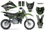 Dirt Bike Graphics Kit Decal Sticker Wrap For Kawasaki KLX110L 2010-2016 TOXIC BLACK GREEN