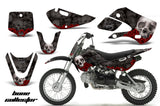 Decal Graphic Kit Wrap For Kawasaki KLX 110 2002-2009 KX 65 2002-2018 BONES BLACK