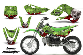 Decal Graphic Kit Wrap For Kawasaki KLX 110 2002-2009 KX 65 2002-2018 BONES GREEN-atv motorcycle utv parts accessories gear helmets jackets gloves pantsAll Terrain Depot