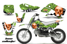 Load image into Gallery viewer, Decal Graphic Kit Wrap For Kawasaki KLX 110 2002-2009 KX 65 2002-2018 BONES ORANGE GREEN-atv motorcycle utv parts accessories gear helmets jackets gloves pantsAll Terrain Depot