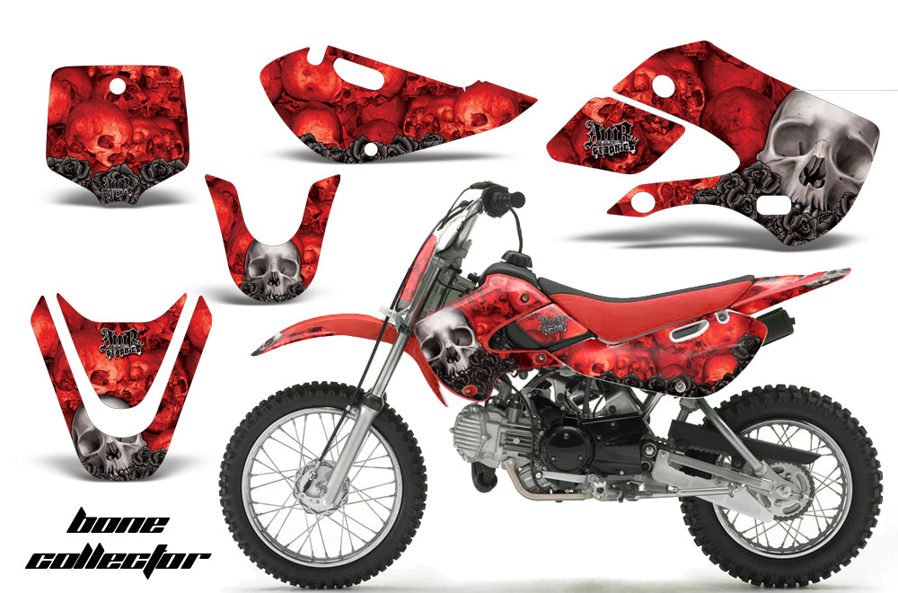 Decal Graphic Kit Wrap For Kawasaki KLX 110 2002-2009 KX 65 2002-2018 BONES RED-atv motorcycle utv parts accessories gear helmets jackets gloves pantsAll Terrain Depot