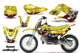 Decal Graphic Kit Wrap For Kawasaki KLX 110 2002-2009 KX 65 2002-2018 BONES YELLOW