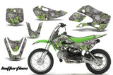 Decal Graphic Kit Wrap For Kawasaki KLX 110 2002-2009 KX 65 2002-2018 BUTTERFLIES GREEN SILVER