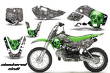 Decal Graphic Kit Wrap For Kawasaki KLX 110 2002-2009 KX 65 2002-2018 CHECKERED GREEN