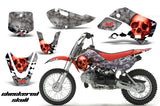 Decal Graphic Kit Wrap For Kawasaki KLX 110 2002-2009 KX 65 2002-2018 CHECKERED RED