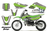 Decal Graphic Kit Wrap For Kawasaki KLX 110 2002-2009 KX 65 2002-2018 DIAMOND RACE GREEN SILVER