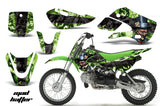 Decal Graphic Kit Wrap For Kawasaki KLX 110 2002-2009 KX 65 2002-2018 HATTER GREEN BLACK
