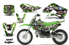 Decal Graphic Kit Wrap For Kawasaki KLX 110 2002-2009 KX 65 2002-2018 HATTER GREEN SILVER-atv motorcycle utv parts accessories gear helmets jackets gloves pantsAll Terrain Depot