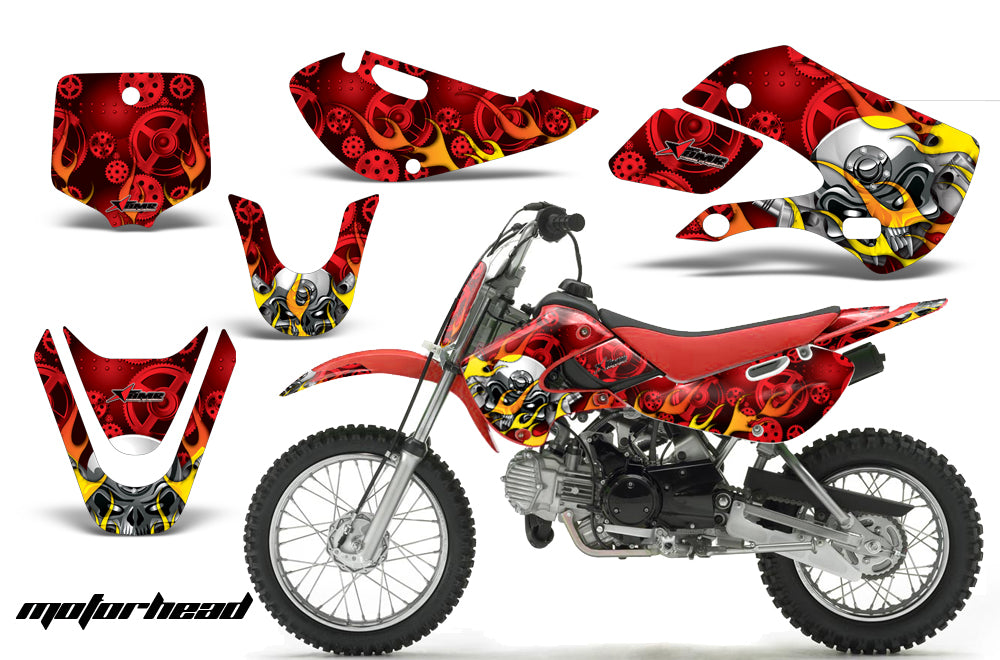 Decal Graphic Kit Wrap For Kawasaki KLX 110 2002-2009 KX 65 2002-2018 MOTORHEAD RED-atv motorcycle utv parts accessories gear helmets jackets gloves pantsAll Terrain Depot