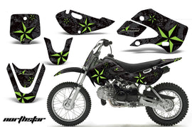 Decal Graphic Kit Wrap For Kawasaki KLX 110 2002-2009 KX 65 2002-2018 NORTHSTAR BLACK GREEN-atv motorcycle utv parts accessories gear helmets jackets gloves pantsAll Terrain Depot