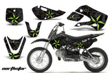 Decal Graphic Kit Wrap For Kawasaki KLX 110 2002-2009 KX 65 2002-2018 NORTHSTAR BLACK GREEN