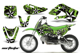 Decal Graphic Kit Wrap For Kawasaki KLX 110 2002-2009 KX 65 2002-2018 NORTHSTAR GREEN-atv motorcycle utv parts accessories gear helmets jackets gloves pantsAll Terrain Depot