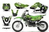Decal Graphic Kit Wrap For Kawasaki KLX 110 2002-2009 KX 65 2002-2018 REAPER GREEN