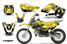 Load image into Gallery viewer, Decal Graphic Kit Wrap For Kawasaki KLX 110 2002-2009 KX 65 2002-2018 REAPER YELLOW-atv motorcycle utv parts accessories gear helmets jackets gloves pantsAll Terrain Depot