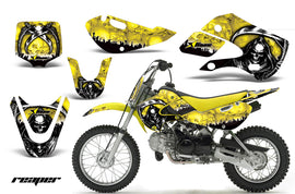 Decal Graphic Kit Wrap For Kawasaki KLX 110 2002-2009 KX 65 2002-2018 REAPER YELLOW-atv motorcycle utv parts accessories gear helmets jackets gloves pantsAll Terrain Depot